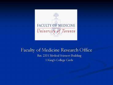 Faculty of Medicine Research Office