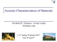 Acoustic Characterization of Materials PowerPoint PPT Presentation