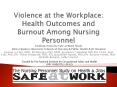 Violence at the Workplace: Health Outcomes and Burnout Among Nursing Personnel PowerPoint PPT Presentation