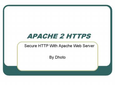 APACHE 2 HTTPS