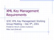 XML Key Management Requirements