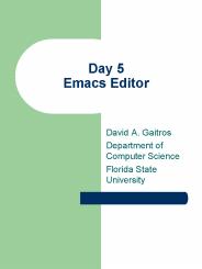 Day 5 Emacs Editor
