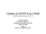 Update on SEND Keys Draft draftietfmipshophandoverkey00'txt
