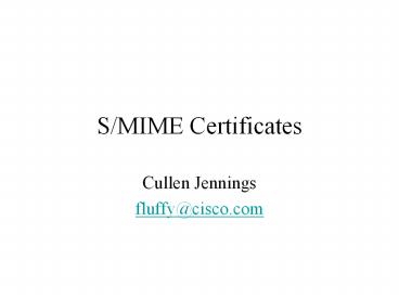SMIME Certificates