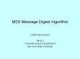 MD5 Message Digest Algorithm PowerPoint PPT Presentation