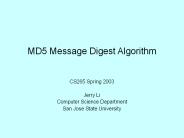 MD5 Message Digest Algorithm