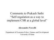 Comments to Prakash Sethi 