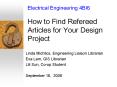 Electrical Engineering 4BI6 How to Find Refereed Articles for Your Design Project PowerPoint PPT Presentation