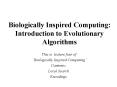 Biologically Inspired Computing: Introduction to Evolutionary Algorithms PowerPoint PPT Presentation