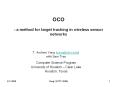 OCO  - a method for target tracking in wireless sensor networks PowerPoint PPT Presentation