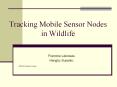 Tracking Mobile Sensor Nodes in Wildlife PowerPoint PPT Presentation