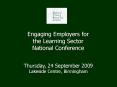 Engaging Employers for the Learning Sector National Conference