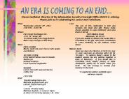 AN ERA IS COMING TO AN END'''