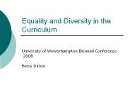 Equality and Diversity in the Curriculum