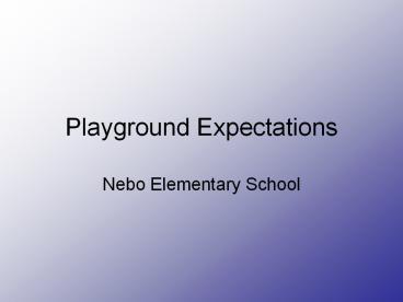 Playground Expectations