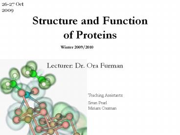 Structure and Function of Proteins presentation | free to download