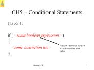 CH5 Conditional Statements