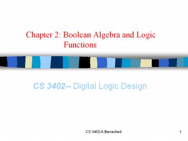 PPT – Chapter 2: Boolean Algebra and Logic Functions PowerPoint ...
