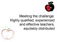 Meeting the challenge: Highly qualified, experienced and effective teachers, equitably distributed PowerPoint PPT Presentation