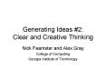 Generating Ideas PowerPoint PPT Presentation