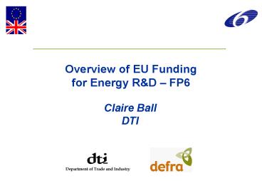 Overview of EU Funding for Energy R