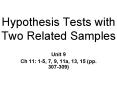 Hypothesis Tests with Two Related Samples PowerPoint PPT Presentation