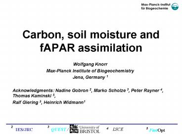 Carbon, soil moisture and fAPAR assimilation