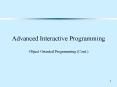 Advanced Interactive Programming Object Oriented Programming Cont' PowerPoint PPT Presentation