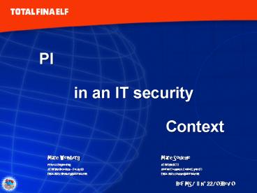PI         in an IT security                Context