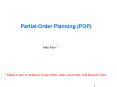 PartialOrder Planning POP PowerPoint PPT Presentation