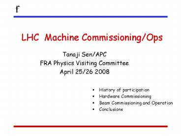 LHC Machine CommissioningOps