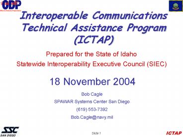Interoperable Communications Technical Assistance Program ICTAP