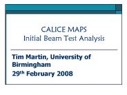 CALICE MAPS Initial Beam Test Analysis