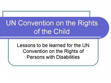 UN Convention on the Rights of the Child