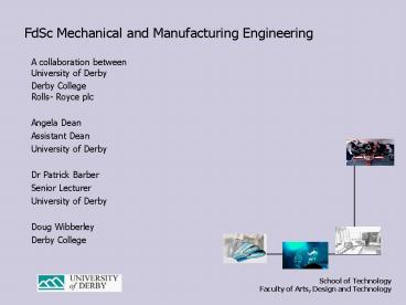 FdSc Mechanical and Manufacturing Engineering
