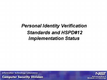 Personal Identity Verification