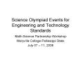 Science Olympiad Events for Engineering and Technology Standards PowerPoint PPT Presentation