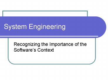 System Engineering