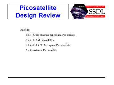 Picosatellite Design Review
