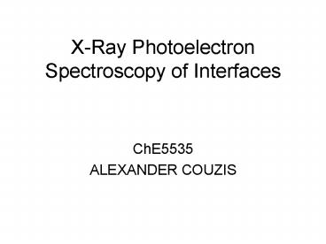 XRay Photoelectron Spectroscopy of Interfaces