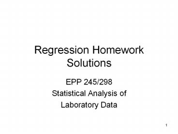 Regression Homework Solutions