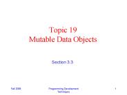 Topic 19 Mutable Data Objects