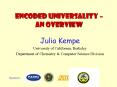 Encoded Universality an Overview PowerPoint PPT Presentation