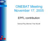 ONEBAT Meeting November 17, 2005