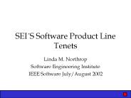 SEIS Software Product Line Tenets