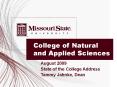 College of Natural and Applied Sciences PowerPoint PPT Presentation