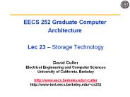 EECS 252 Graduate Computer Architecture  Lec 23 