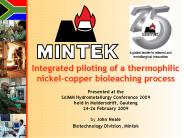 Integrated piloting of a thermophilic nickel-copper bioleaching process
