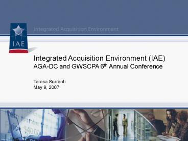 Integrated Acquisition Environment (IAE)