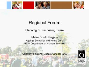Regional Forum Planning